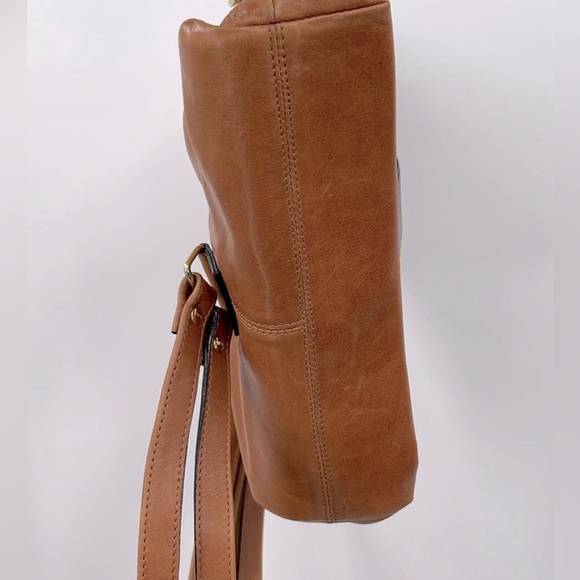 (#140) Vintage OPALE Caramel Brown Leather Backpack - Picture 7 of 8